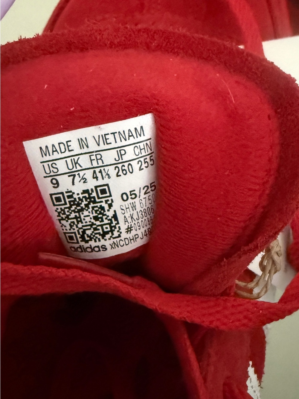 NWT Women’s Adidas Handball Spezial W Better Scarlet White Gum Sneakers Sz 9 KJ3 - Picture 6 of 11